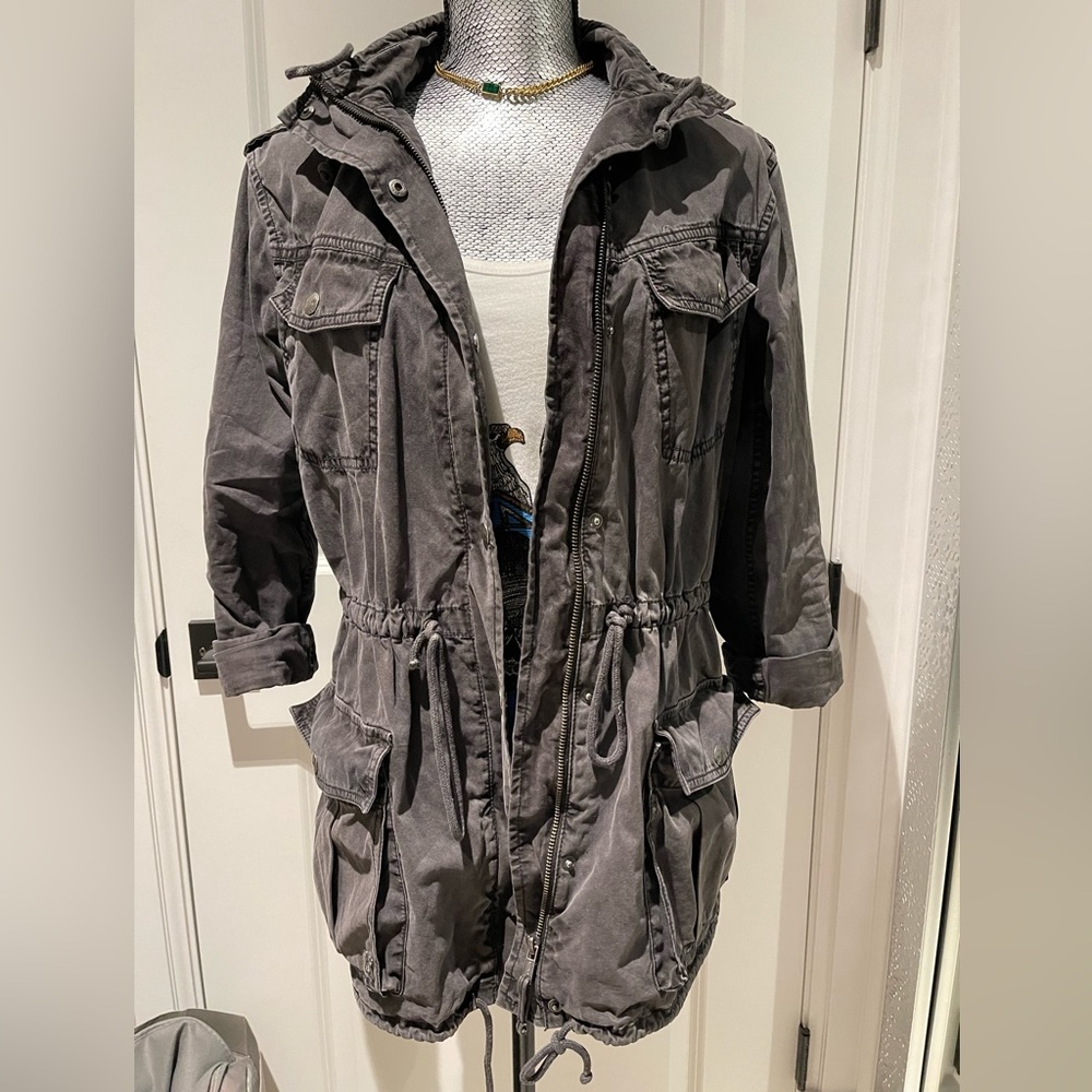 TALULA Aritzia Hooded Zip Trooper Field Utility Jacket Women’s Size XS Gray
